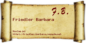 Friedler Barbara névjegykártya