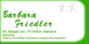 barbara friedler business card